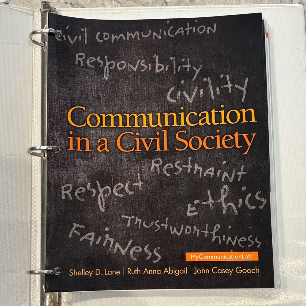 Communication in a Civil Society Textbook - Black & Orange Cover